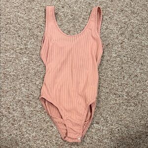 Boohoo Women's Open Back Bodysuit in Dusty Pink